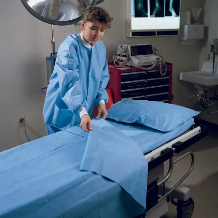 O&M Halyard Inc Pillowcase Standard Blue Disposable – 67803