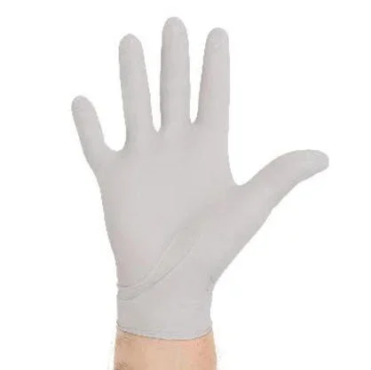 O&M Halyard Inc STERLING SG Exam Glove Small NonSterile Nitrile Standard Cuff Length Textured Fingertips Silver Chemo Tested – 41658