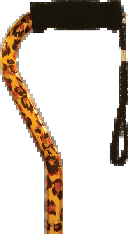 Offset Handle Cane, Leopard