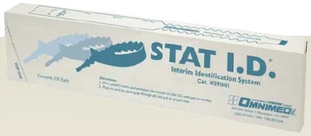 Omnimed Stat I.D. Identification Band Write On Wristband Adhesive Closure Without Legend – 291301