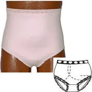 OPTIONS Ladies’ Basic with Built-In Barrier/Support, Soft Pink, Right-Side Stoma, X-Small