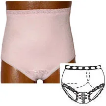 OPTIONS Split-Lace Crotch with Built-In Barrier/Support, Light Yellow, Left Side Stoma, Medium 6-7, Hips 37″ – 41″