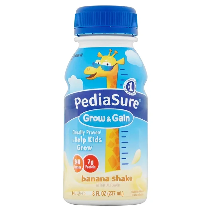 PediaSure Pediatric Grow & Gain Shake 8 oz Case of 24, Banana Flavor