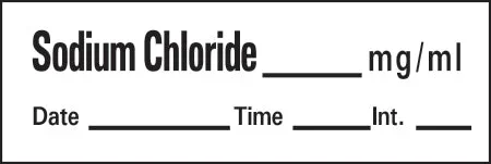 Precision Dynamics TimeMed Pre-Printed Label Timemed Anesthesia Label Sodium Chloride White 1-1/2 X 1/2 Inch – AN-90
