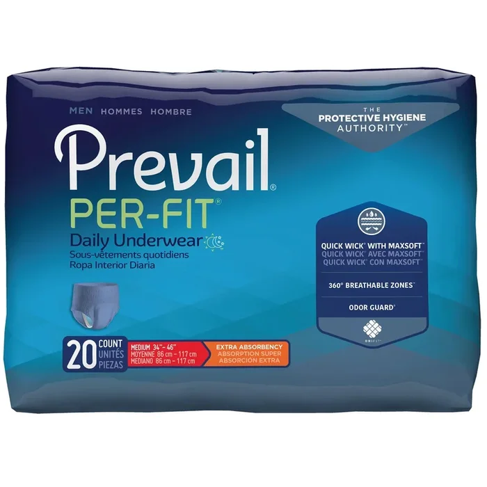 Prevail Per-Fit Men’s Protective Underwear – Extra Absorbency