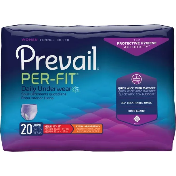 Prevail Per-Fit Underwear, Medium 34″-36″ Extra Absorbency, 20 ct