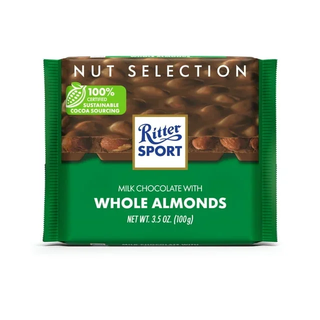 Ritter Sport Milk Chocolate With Whole Almonds 3.5oz