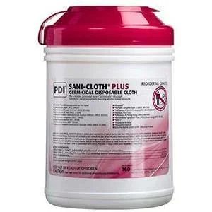 Sani-Cloth Plus Germicidal Disposable Wipes, 6″ x 6-3/4″, Large