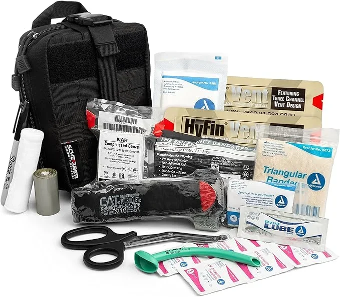 Scherber Premium IFAK Trauma Kit – Fully Stocked MOLLE Pouch (Black)