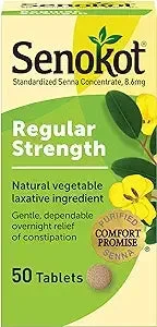 Senokot Vegetable Laxative Tablets 8.6mg 50ct