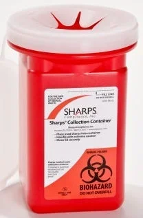 Sharps Compliance Pro-Tec Sharps Container 1-Piece 1 Quart Red Snap On Lid – 60100-120
