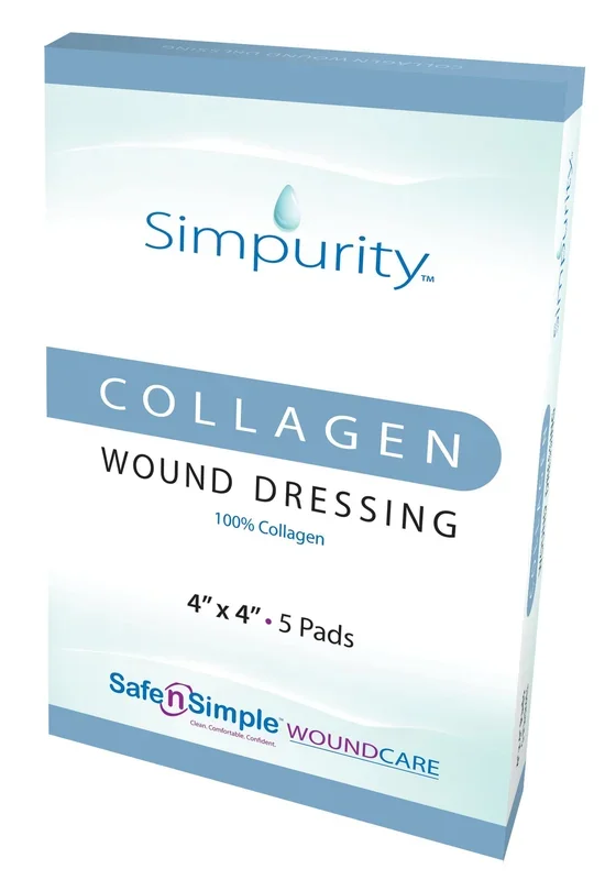 Simpurity Collagen Pad Wound Dressing, 4″ x 4″