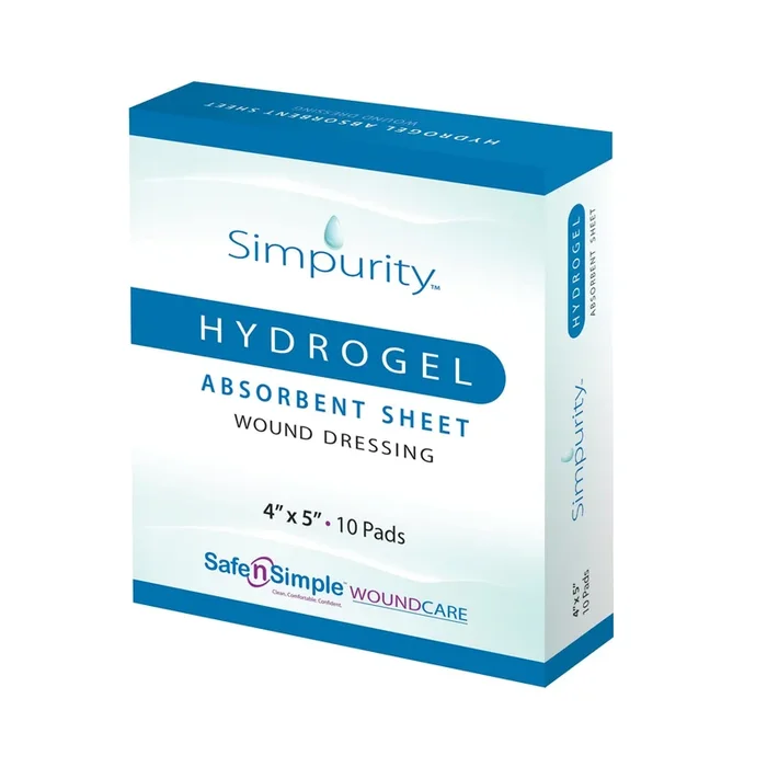 Simpurity Hydrogel Wound Dressing, 4″ x 5″