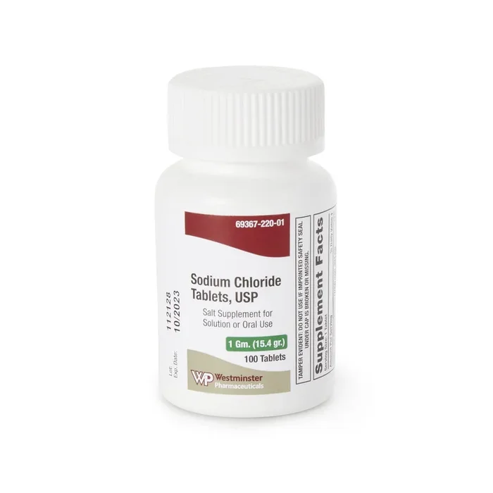 Sodium Chloride Supplement 1 Gram Strength Tablet 100 Per Bottle