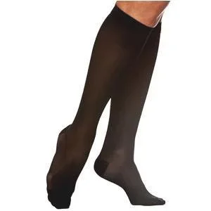 Soft Opaque, Calf, 15-20mmHg, Large, Long, Closed Toe, Black