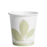 Solo Cup Bare Eco-Forward Drinking Cup 3 oz. Leaf Print Wax Coated Paper Disposable – 44BB-JD110