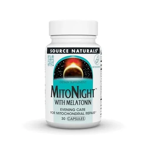 Source Naturals MitoNight™ with Melatonin, Evening Care for Mitochondrial Repair* – 30 Capsules