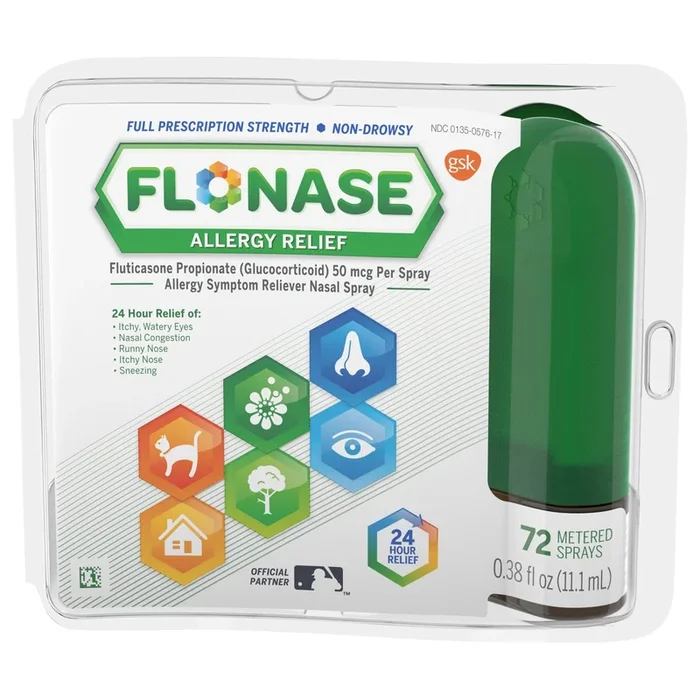 Spray de alivio de alergia flonasa, 24 horas sin somnoliento 72 aerosoles
