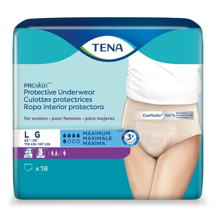 TENA ProSkin Protective Underwear for Women L, 45″ – 58″.