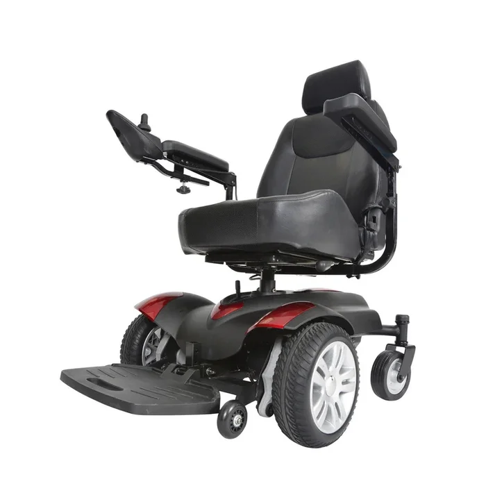 Titan Transportable Front Wheel Power Wheelchair, Full Back Captain’s Seat, 16″ x 16″