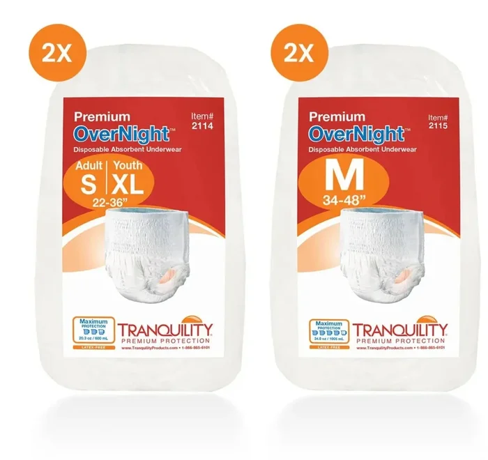 Tranquility Premium OverNight Disposable Absorbent Underwear – Sample Pack