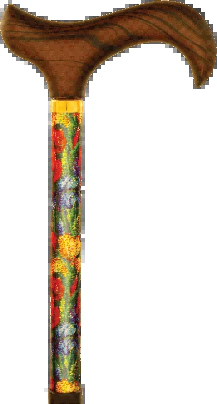 Travel Folding Cane with Slim Line Handle, Summer Garden