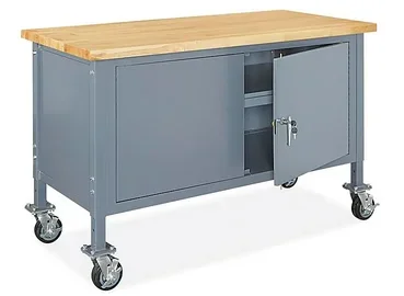 Uline WORKBENCH, MOBILE CABINET MAPLE TOP 60″X30″ D/S – H-6997-MAPLE