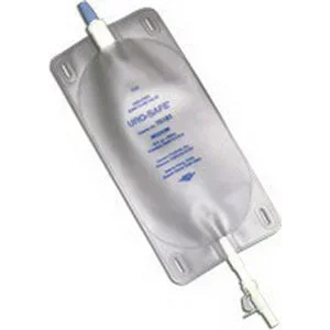 Uro-Safe Vinyl Leg Bag with Thumb Clamp, Medium 18 fl oz.
