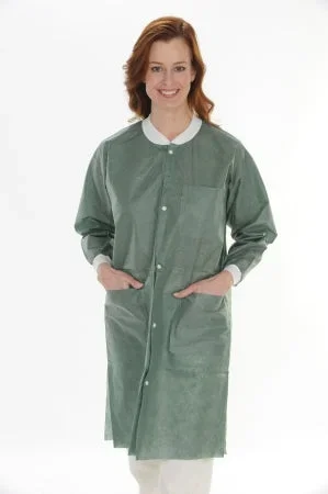 Valumax International Extra-Safe Unisex Reusable Lab Coat Olive Green – 10 Per Pack