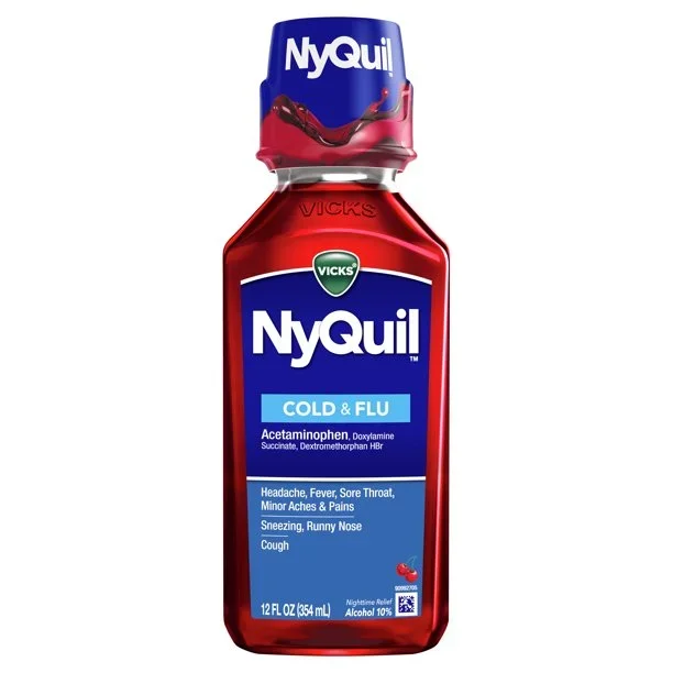 Vicks Nyquil Cold & Flu Liquid Cherry 12 oz