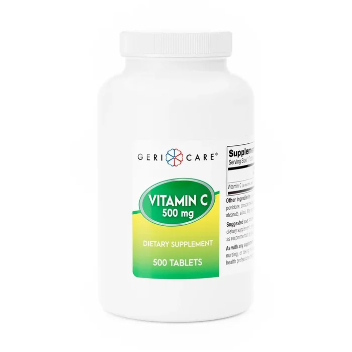 Vitamin C Supplement Geri-Care Ascorbic Acid 500 mg Strength Tablet 500 per Bottle