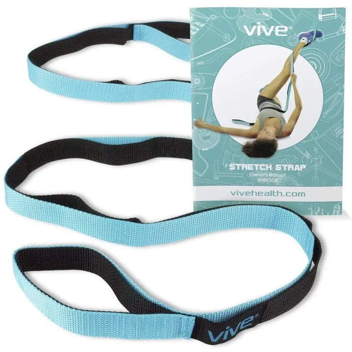 Vive Health Stretch Strap with Carrying Bag and Stretching Booklet