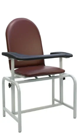 Winco Med-Pro Blood Drawing Chair Double Fixed Armrests / Single Pivot Armrest Gray – 2575