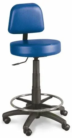 Winco Med-Pro Exam Stool Backrest Pneumatic Height Adjustment 5 Casters Rust Black – 4380-08